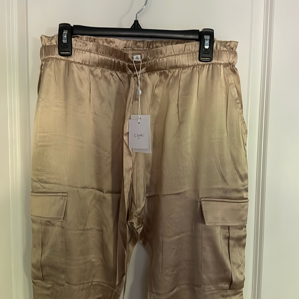 NEW CAMI NYC Carman Pants in Soy (Beige / Light Gold) Size Medium